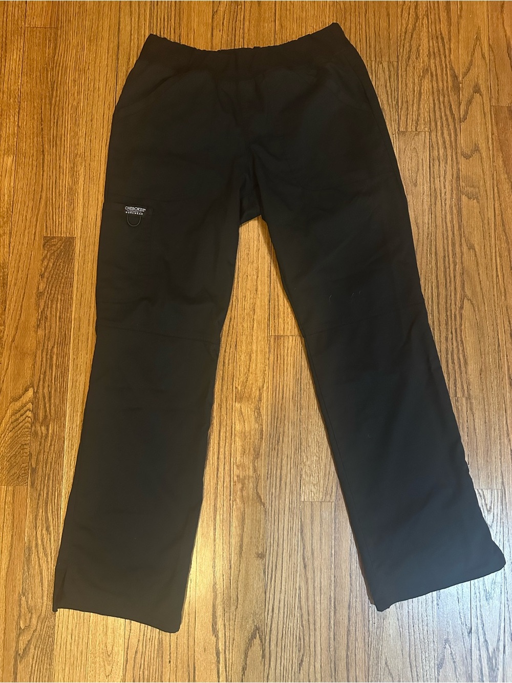 Cherokee Scrub Pants- Black Straight-Leg Scrub Pants